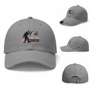 Funny Bigfoot Fuck Endometrial Cancer Awareness Gift Baseball Cap TS12 Baseball Cap Universal Fit Sport Gray Print Your Wear