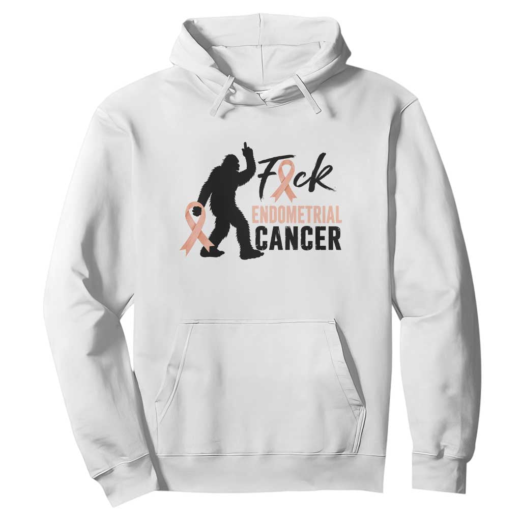 Funny Bigfoot Fuck Endometrial Cancer Awareness Gift Hoodie TS12 White Print Your Wear