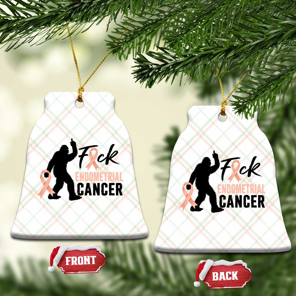 Funny Bigfoot Fuck Endometrial Cancer Awareness Gift Ceramic Ornament TS12 Print Your Wear