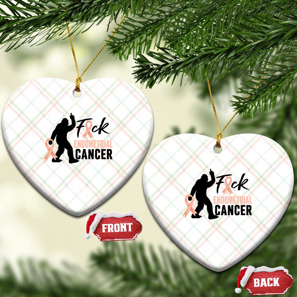 Funny Bigfoot Fuck Endometrial Cancer Awareness Gift Ceramic Ornament TS12 Print Your Wear