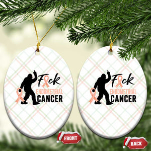 Funny Bigfoot Fuck Endometrial Cancer Awareness Gift Ceramic Ornament TS12 Print Your Wear