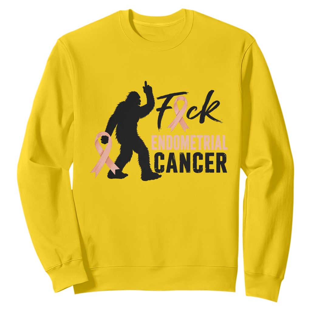 Funny Bigfoot Fuck Endometrial Cancer Awareness Gift Sweatshirt TS12 Daisy Print Your Wear