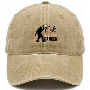 Funny Bigfoot Fuck Endometrial Cancer Awareness Gift Washed Cotton Baseball Cap TS12 Print Your Wear