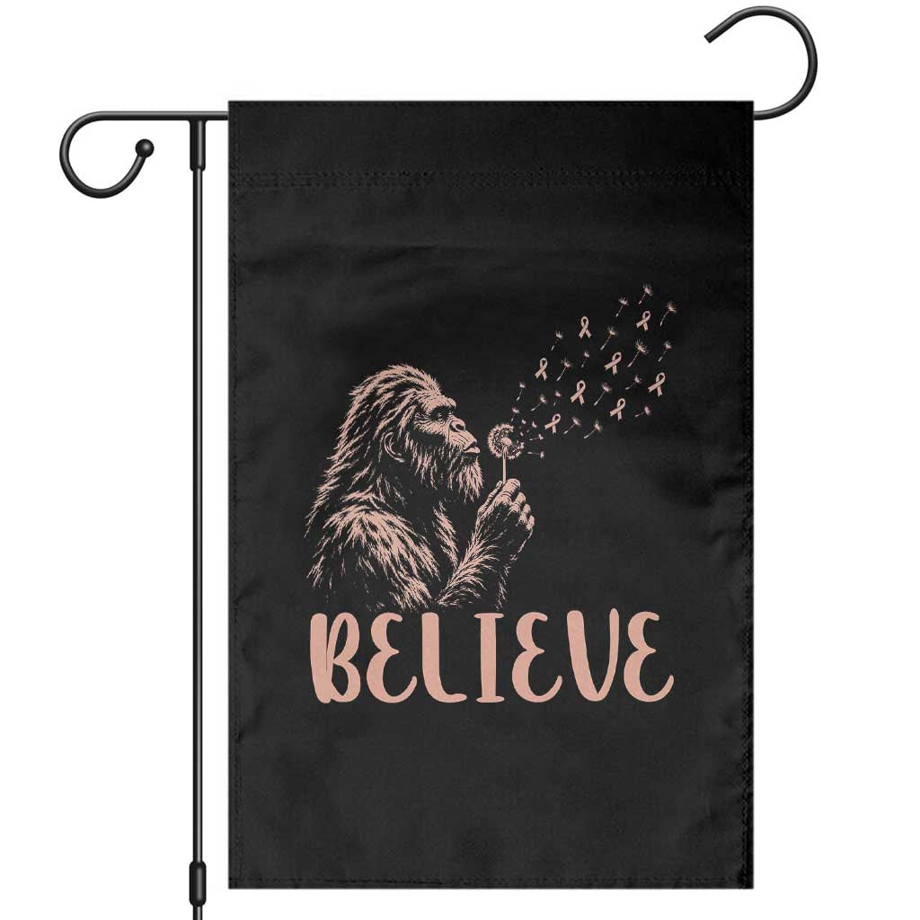 Funny Bigfoot Blowing Dandelion Flower Graphic Garden Flag Believe Endometrial Cancer Awareness TS12 Black Print Your Wear
