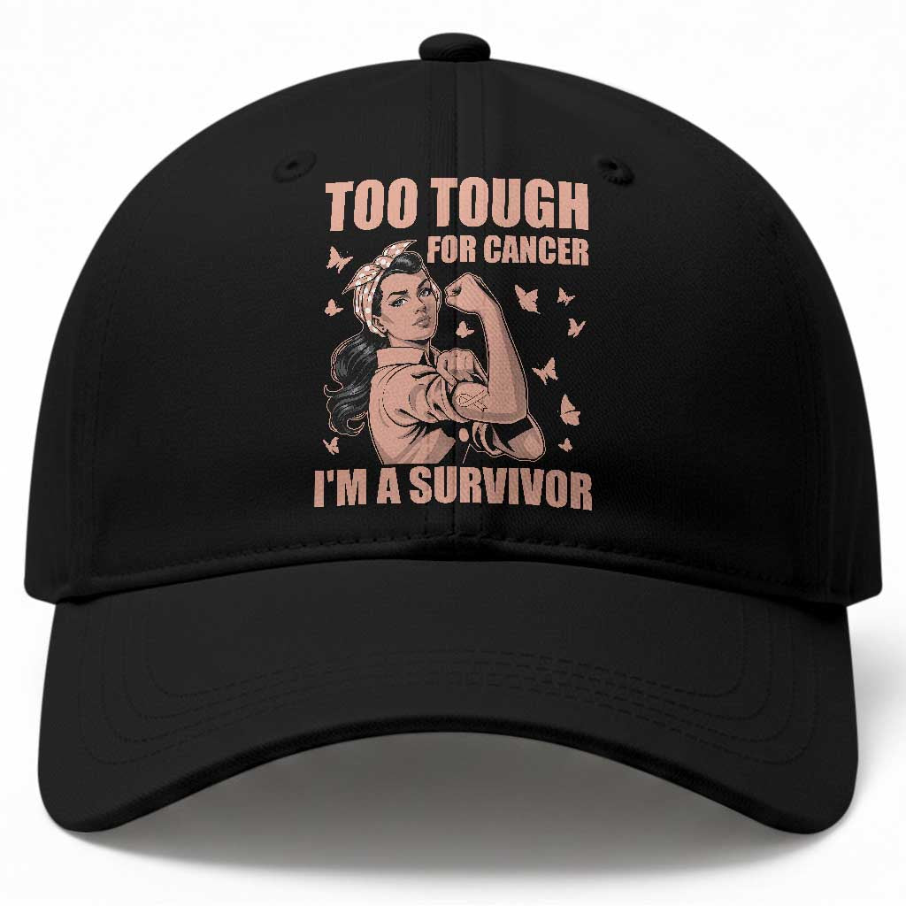 Endometrial Cancer Warrior Baseball Cap Too Tough For Cancer Im A Survivor TS12 Print Your Wear