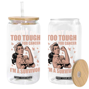 Endometrial Cancer Warrior Glass Can Too Tough For Cancer Im A Survivor TS12 Print Your Wear