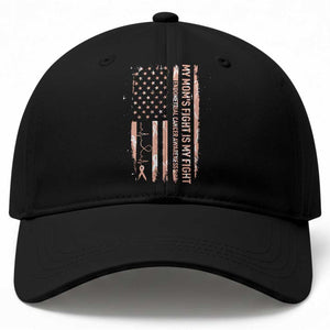 American Flag Endometrial Cancer Support Baseball Cap My Moms Fight My Fight TS12 Print Your Wear