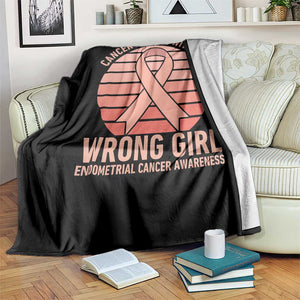 Cancer Messed With The Wrong Girl Throw Blanket Endometrial Cancer Warrior TS12 Print Your Wear