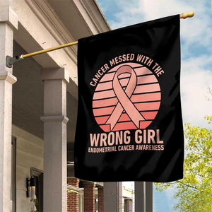 Cancer Messed With The Wrong Girl Garden Flag Endometrial Cancer Warrior TS12 Print Your Wear