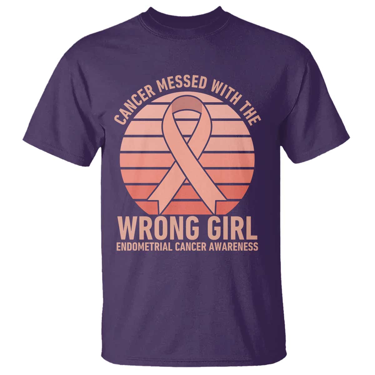 Cancer Messed With The Wrong Girl T Shirt Endometrial Cancer Warrior TS12 Purple Print Your Wear