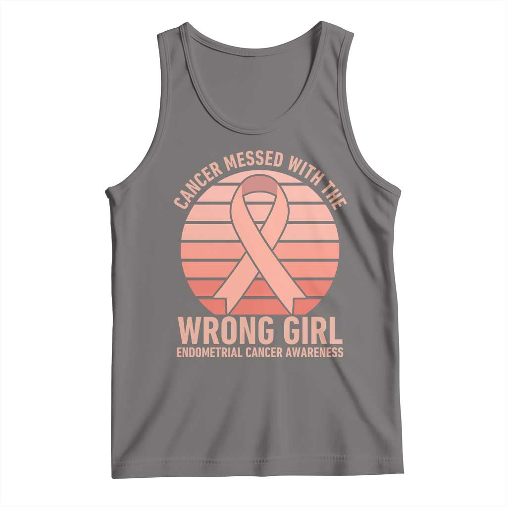 Cancer Messed With The Wrong Girl Tank Top Endometrial Cancer Warrior TS12 Deep Heather Print Your Wear