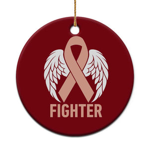 Endometrial Cancer Fighter Ceramic Ornament Peach Ribbon Angel Wings Survivor TS12 1pc Red Print Your Wear