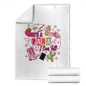 Funny Western Teacher Aide Graphic Throw Blanket She's A Para I Can Tell TS12 White Print Your Wear