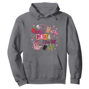 Funny Western Teacher Aide Graphic Hoodie She's A Para I Can Tell TS12 Charcoal Print Your Wear