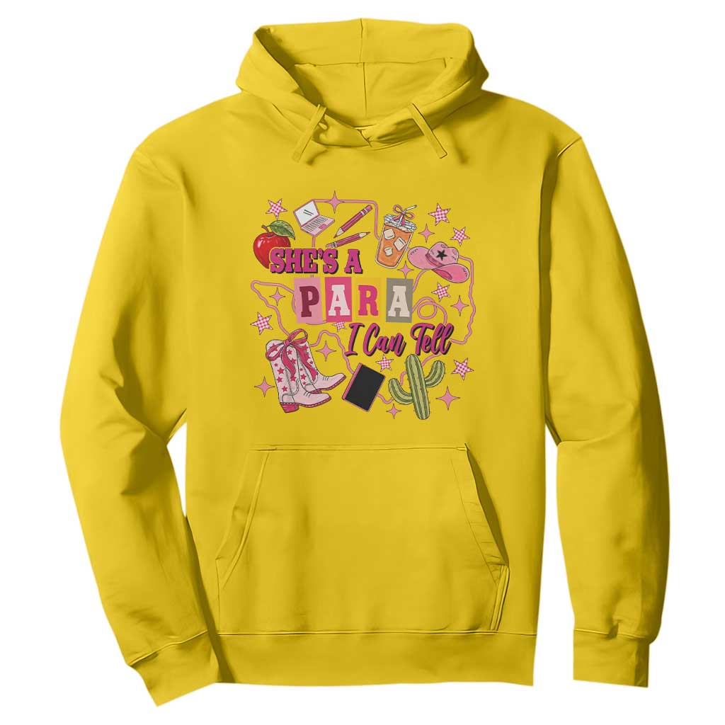 Funny Western Teacher Aide Graphic Hoodie She's A Para I Can Tell TS12 Daisy Print Your Wear