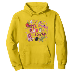 Funny Western Teacher Aide Graphic Hoodie She's A Para I Can Tell TS12 Daisy Print Your Wear