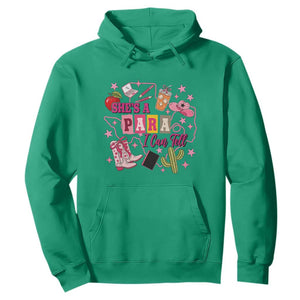 Funny Western Teacher Aide Graphic Hoodie She's A Para I Can Tell TS12 Irish Green Print Your Wear
