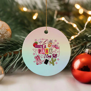 Funny Western Teacher Aide Graphic Ceramic Ornament She's A Para I Can Tell TS12 1pc Pastel Print Your Wear