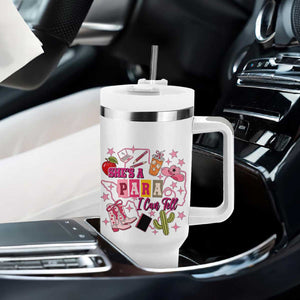 Funny Western Teacher Aide Graphic Tumbler With Handle She's A Para I Can Tell TS12 Print Your Wear