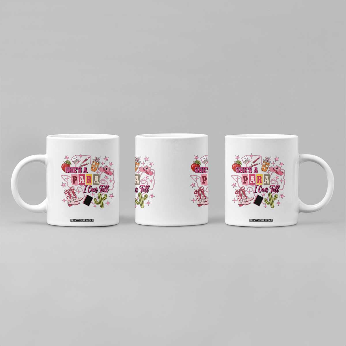 Funny Western Teacher Aide Graphic Coffee Mug She's A Para I Can Tell TS12 Print Your Wear