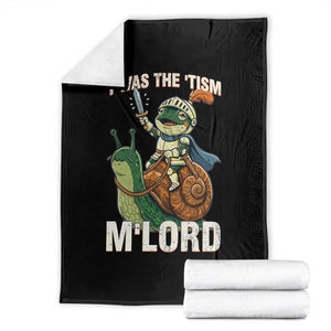 Funny Medieval Knight Frog Meme With Sword Throw Blanket Twas The Tism MLord TS12 Black Print Your Wear