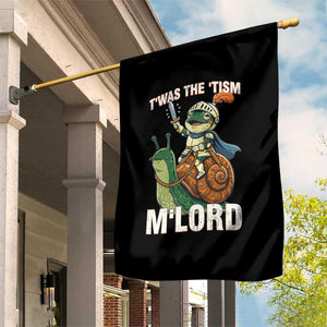 Funny Medieval Knight Frog Meme With Sword Garden Flag Twas The Tism MLord TS12 Print Your Wear