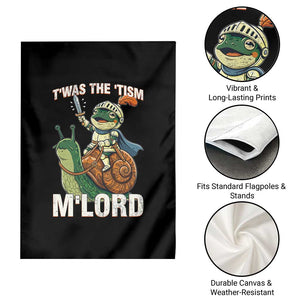 Funny Medieval Knight Frog Meme With Sword Garden Flag Twas The Tism MLord TS12 Print Your Wear
