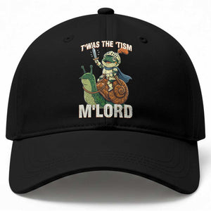 Funny Medieval Knight Frog Meme With Sword Baseball Cap Twas The Tism MLord TS12 Print Your Wear