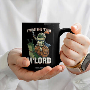 Funny Medieval Knight Frog Meme With Sword Coffee Mug Twas The Tism MLord TS12 Print Your Wear