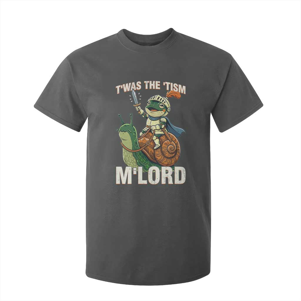 Funny Medieval Knight Frog Meme With Sword T Shirt For Kid Twas The Tism MLord TS12 Dark Heather Print Your Wear