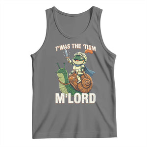 Funny Medieval Knight Frog Meme With Sword Tank Top Twas The Tism MLord TS12 Black Heather Print Your Wear