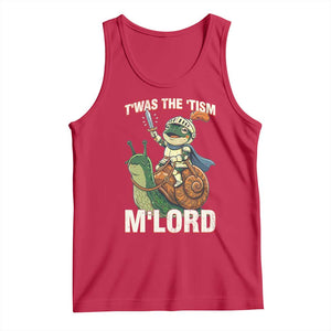 Funny Medieval Knight Frog Meme With Sword Tank Top Twas The Tism MLord TS12 Red Print Your Wear