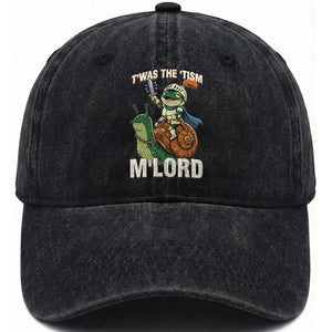 Funny Medieval Knight Frog Meme With Sword Washed Cotton Baseball Cap Twas The Tism MLord TS12 Print Your Wear