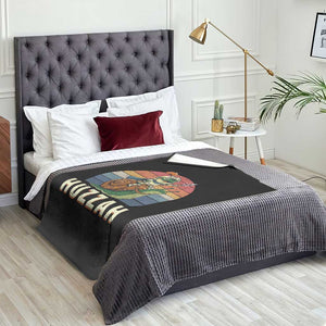 Funny Huzzah Frog Meme Throw Blanket Medieval Knight With Sword Graphic TS12 Print Your Wear