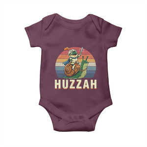 Funny Huzzah Frog Meme Baby Onesie Medieval Knight With Sword Graphic TS12 Maroon Print Your Wear