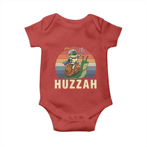 Funny Huzzah Frog Meme Baby Onesie Medieval Knight With Sword Graphic TS12 Red Print Your Wear