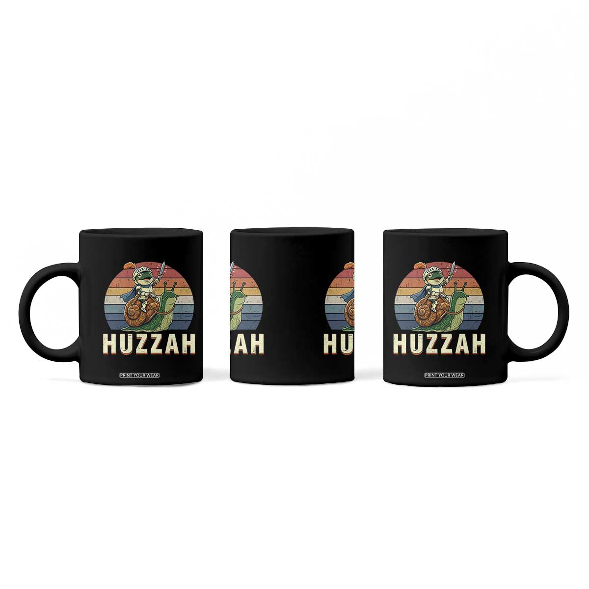 Funny Huzzah Frog Meme Coffee Mug Medieval Knight With Sword Graphic TS12 Print Your Wear