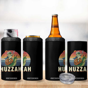 Funny Huzzah Frog Meme 4 in 1 Can Cooler Tumbler Medieval Knight With Sword Graphic TS12 Print Your Wear