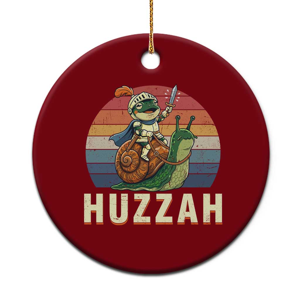 Funny Huzzah Frog Meme Ceramic Ornament Medieval Knight With Sword Graphic TS12 1pc Red Print Your Wear