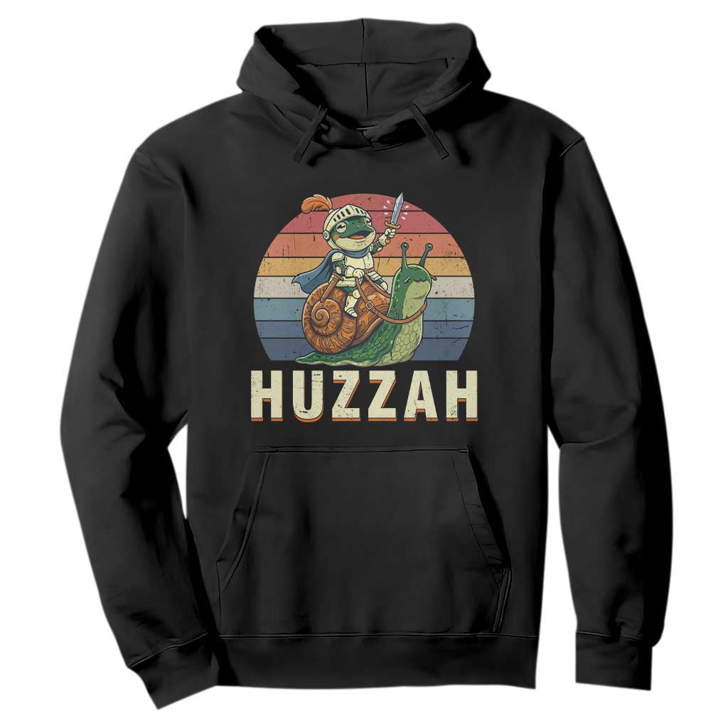 Funny Huzzah Frog Meme Hoodie Medieval Knight With Sword Graphic TS12 Black Print Your Wear