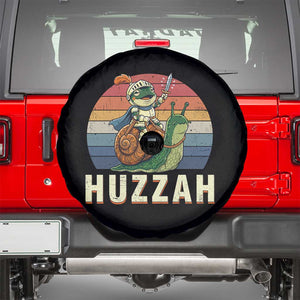Funny Huzzah Frog Meme Spare Tire Cover Medieval Knight With Sword Graphic TS12 Black Print Your Wear