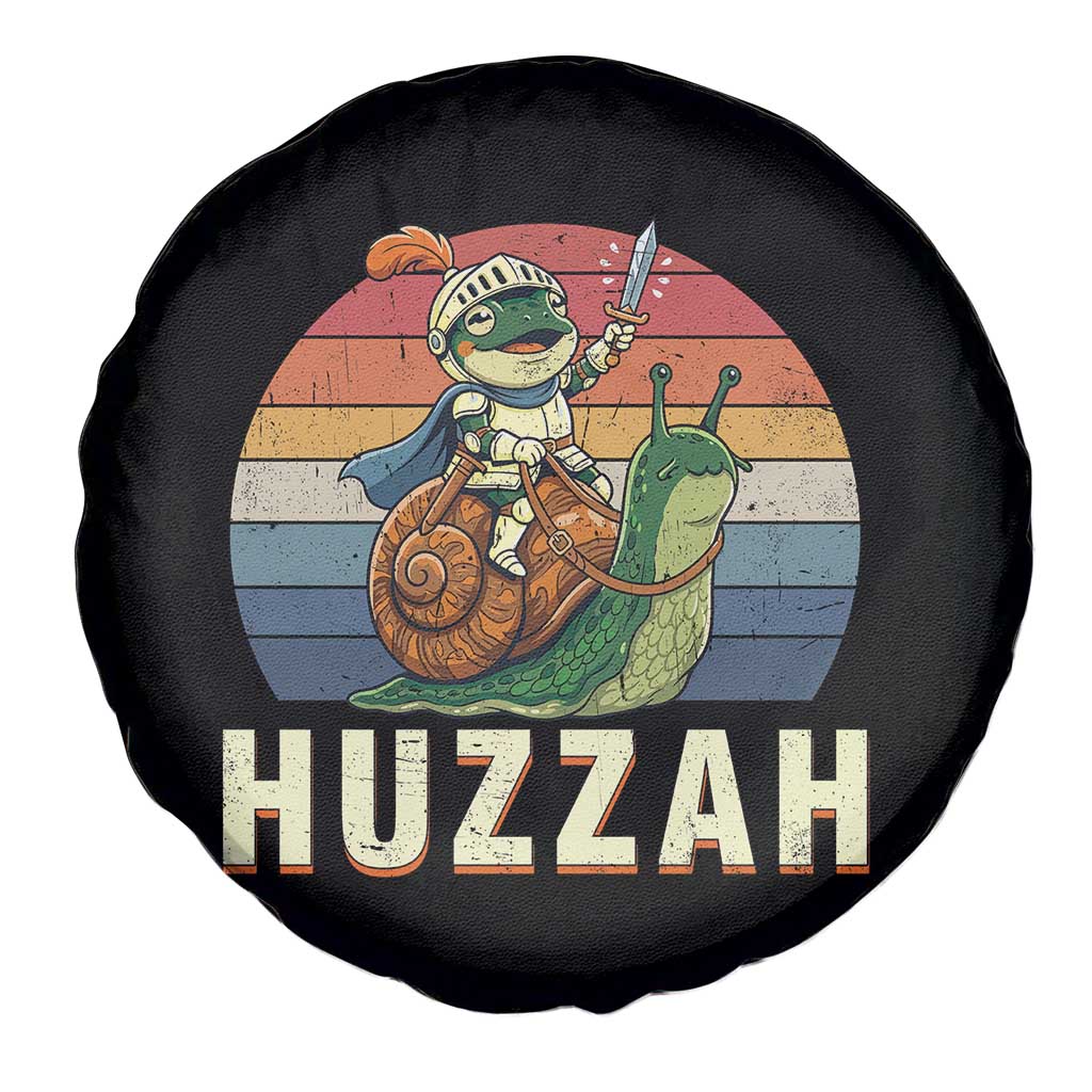 Funny Huzzah Frog Meme Spare Tire Cover Medieval Knight With Sword Graphic TS12 Print Your Wear