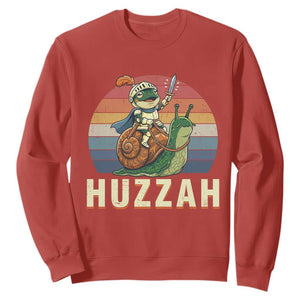 Funny Huzzah Frog Meme Sweatshirt Medieval Knight With Sword Graphic TS12 Red Print Your Wear