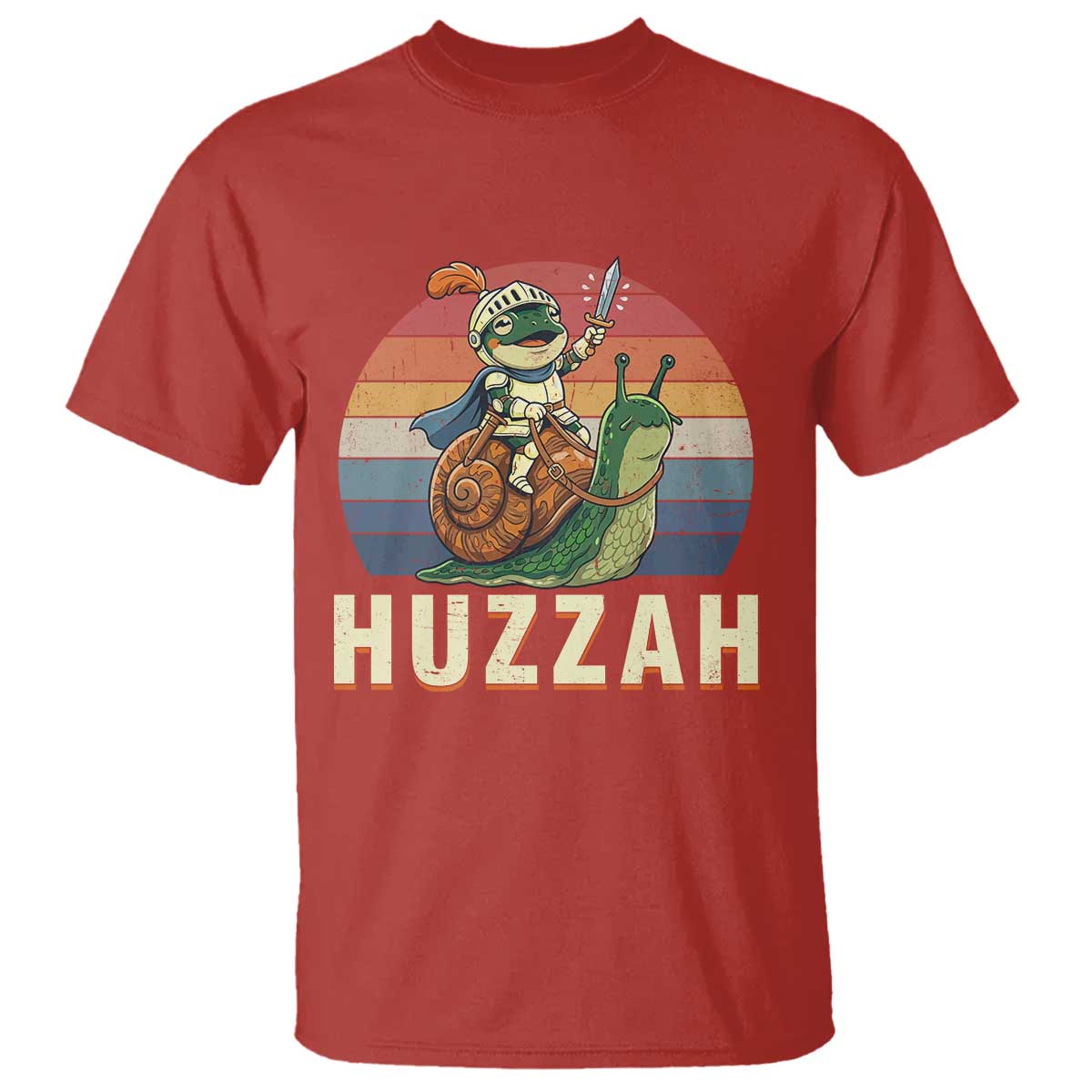 Funny Huzzah Frog Meme T Shirt Medieval Knight With Sword Graphic TS12 Red Print Your Wear
