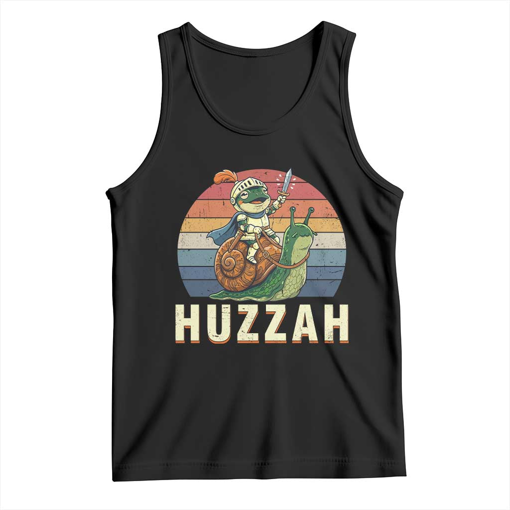 Funny Huzzah Frog Meme Tank Top Medieval Knight With Sword Graphic TS12 Black Print Your Wear