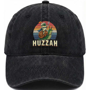 Funny Huzzah Frog Meme Washed Cotton Baseball Cap Medieval Knight With Sword Graphic TS12 Print Your Wear
