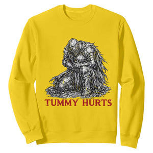 Funny Tummy Hurts Medieval Knight Sweatshirt Dark Fantasy Warrior Meme Graphic TS12 Daisy Print Your Wear