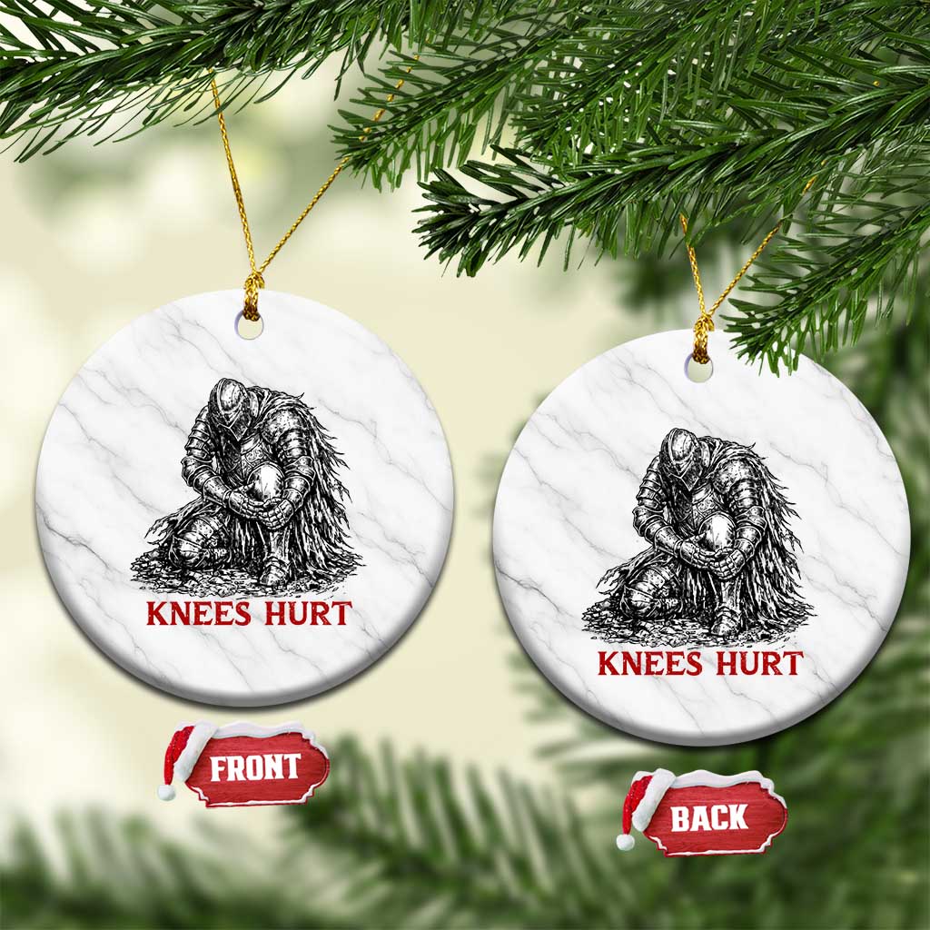 Funny Knees Hurt Medieval Knight Ceramic Ornament Dark Fantasy Sword Warrior Humor TS12 1pc White Marble Print Your Wear