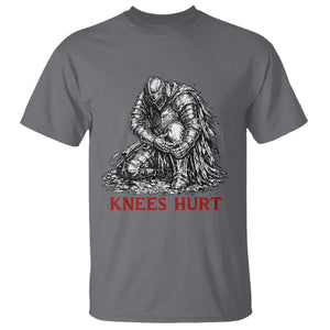 Funny Knees Hurt Medieval Knight T Shirt Dark Fantasy Sword Warrior Humor TS12 Charcoal Print Your Wear