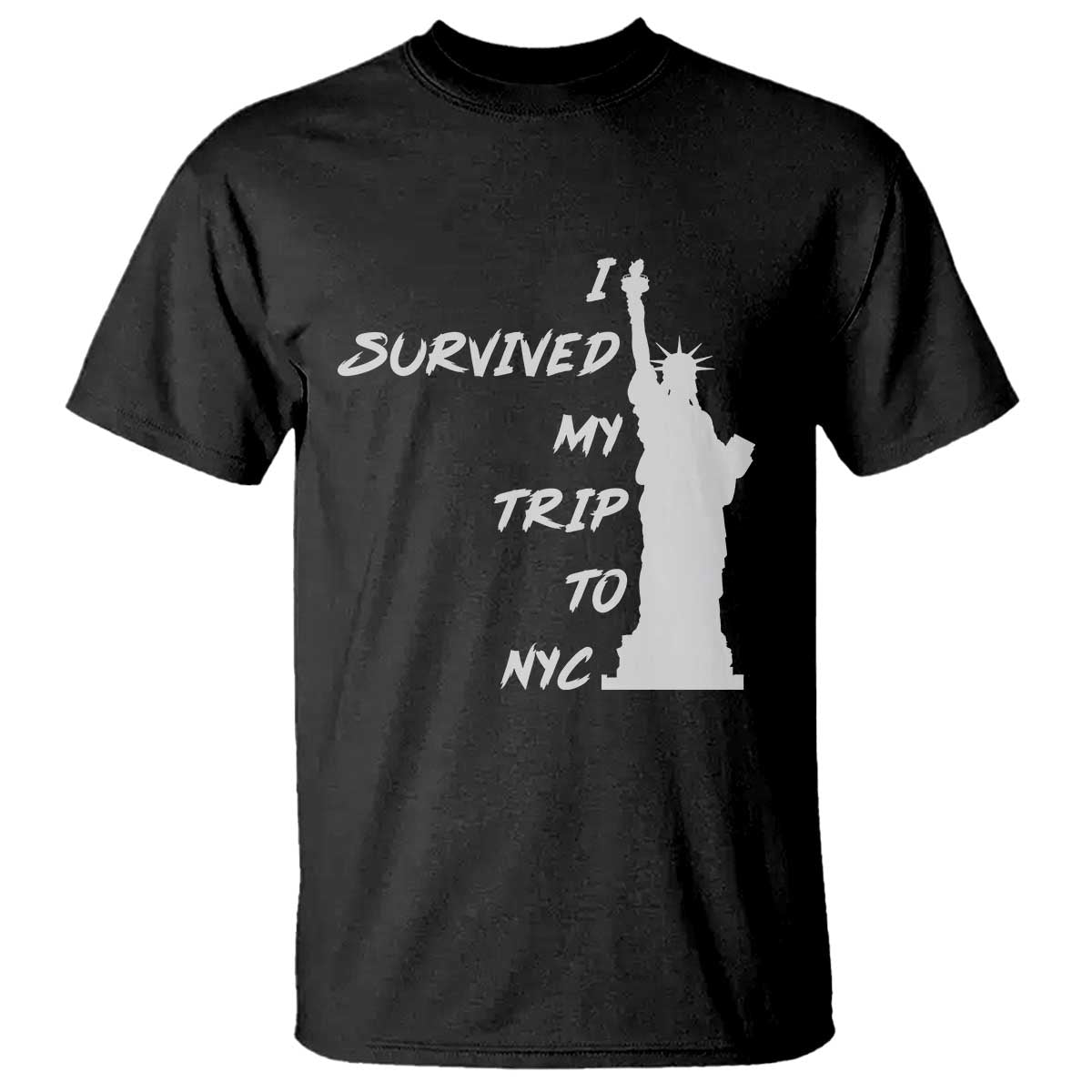 Funny New York City Travel Graphic T Shirt I Survived My Trip To NYC TS12 Black Print Your Wear